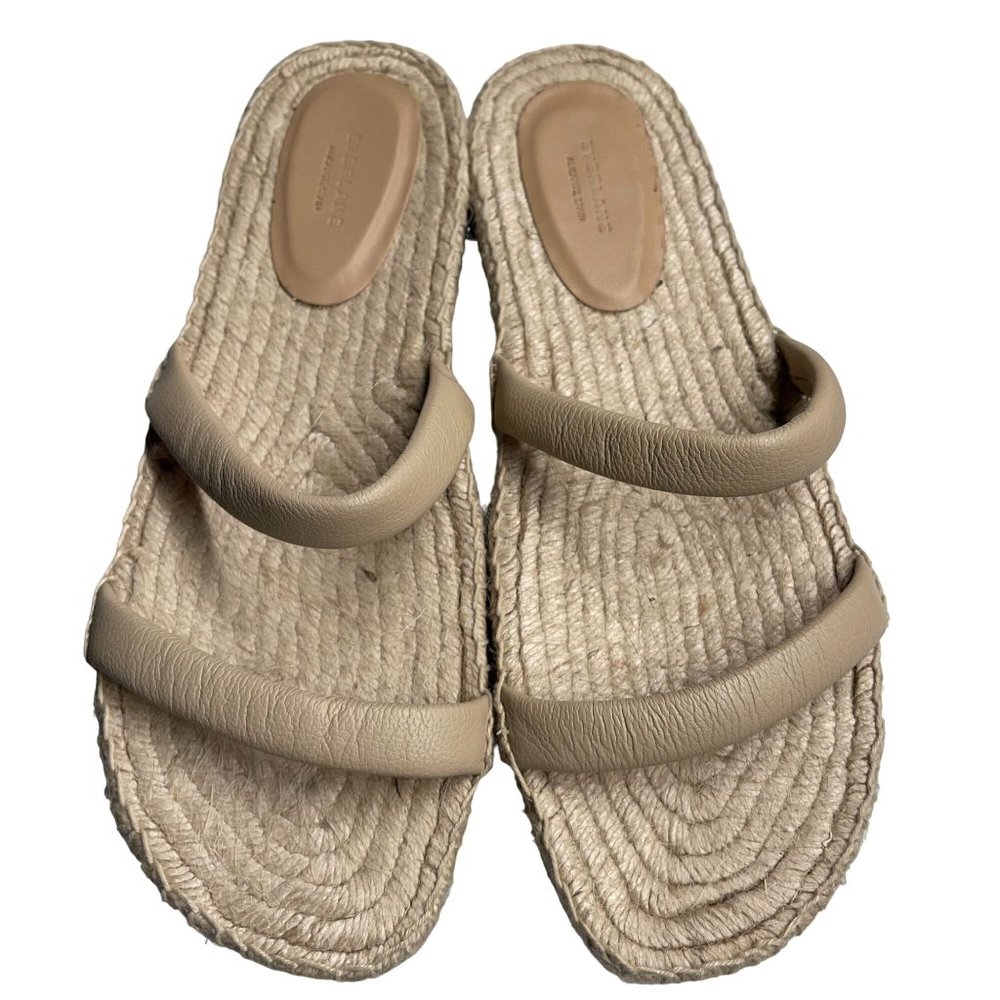 Everlane SIZE 10 Traditional Leather Espadrille Sandal (Made in Alicante, Spain)
